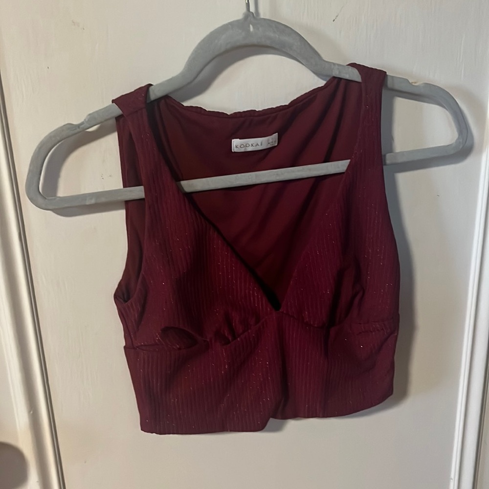 Plunge sparkly crop top